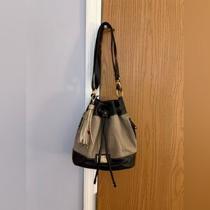 Tignanello Italian Leather Drawstring Bucket Bag